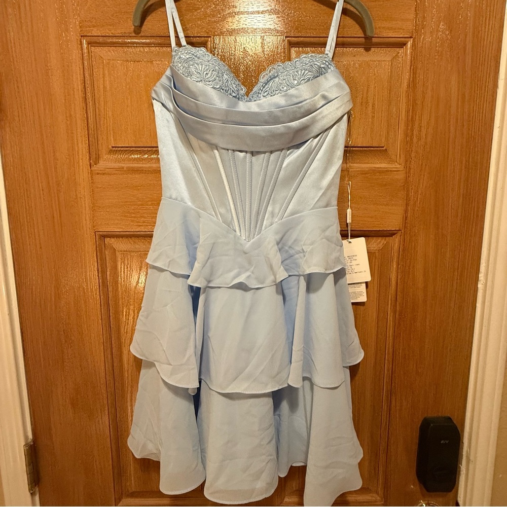Elegant Blue Mini Dress